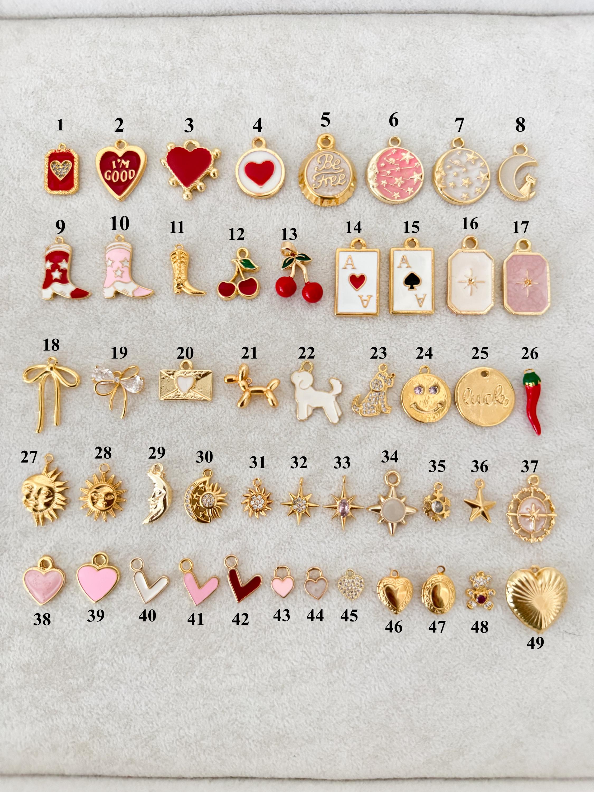Gold Individual Separate Charms, Add a Charm, For Custom Charm Necklace or Bracelet, Custom Jewelry, Pick Your Charms, Personalized Gift
