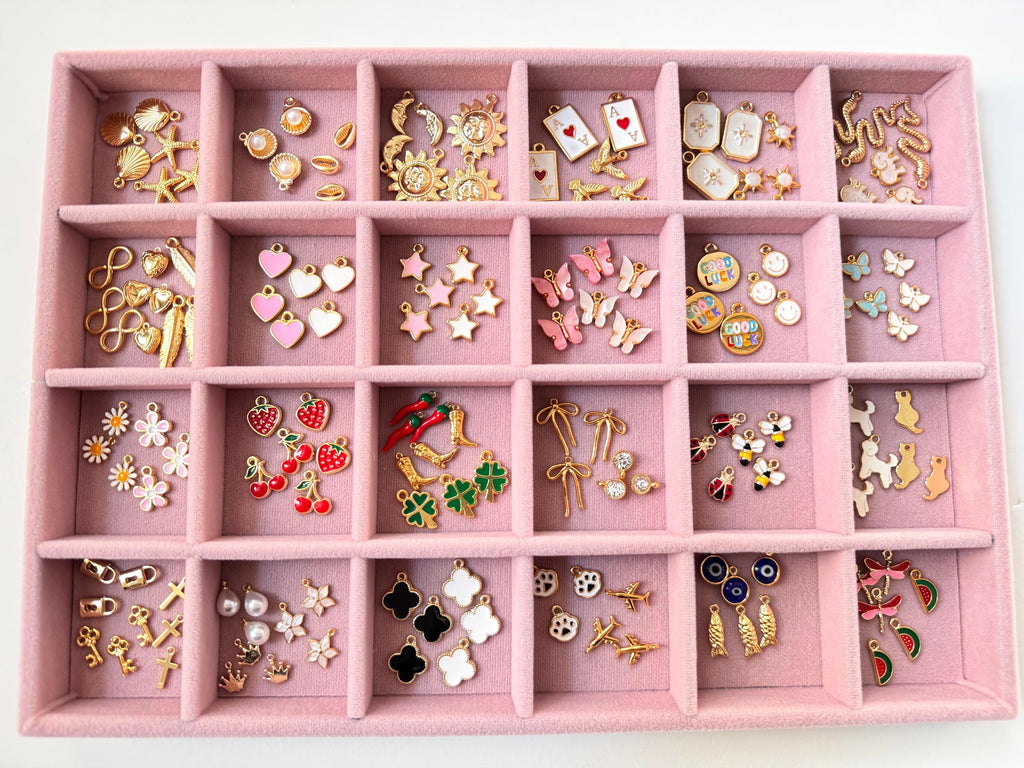 Professional Charm Bar Starter Kit, 156 Gold-Plated Charms and Display Tray