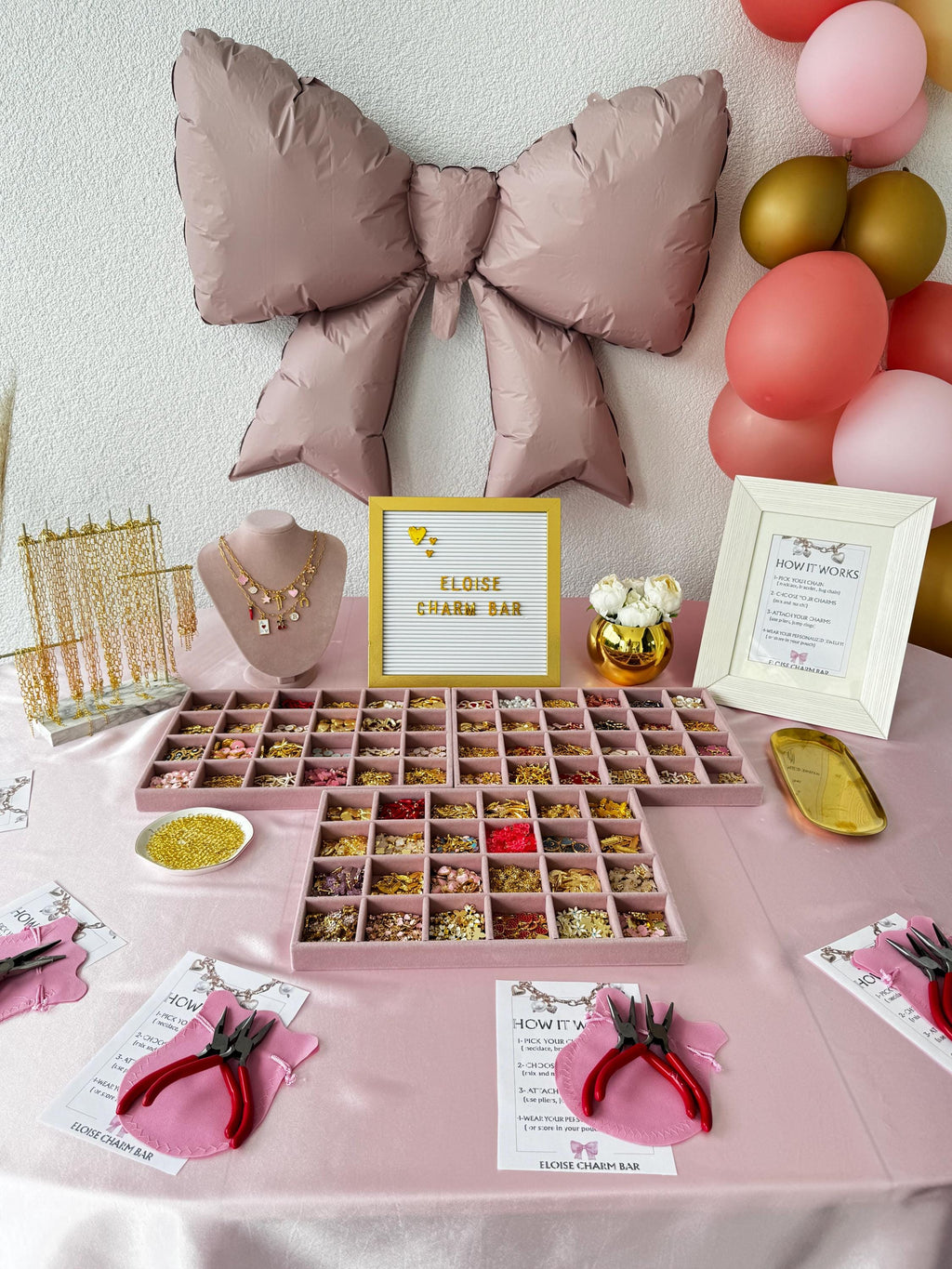 Bridal Shower Charm Bar Kit, DIY Jewelry- Making Activity for Bridesmaids