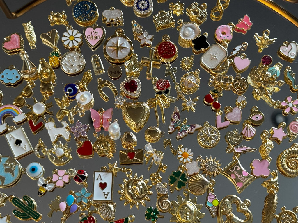Assorted Gold Charms Bulk, Random Charm Mix, Jewelry Making Supplies, DIY Necklace Bracelet Charms, Wholesale Charms