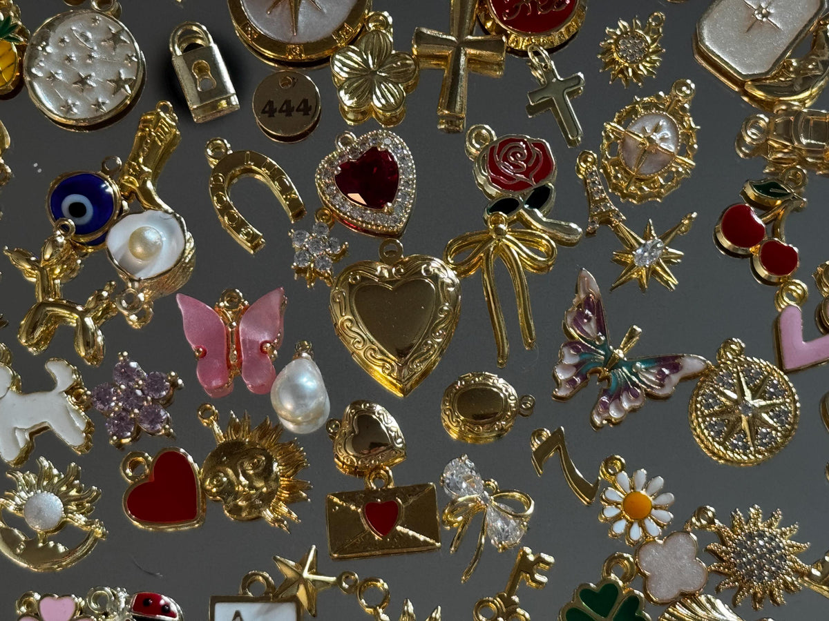 Assorted Gold Charms Bulk, Random Charm Mix, Jewelry Making Supplies, DIY Necklace Bracelet Charms, Wholesale Charms