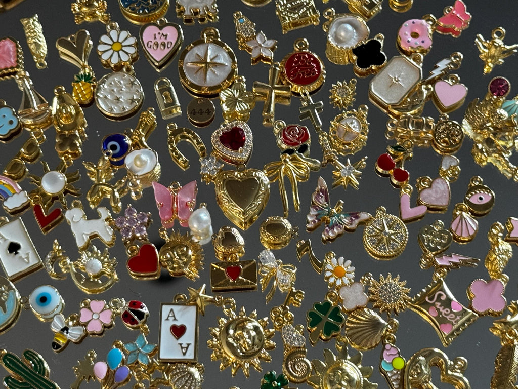 Assorted Gold Charms Bulk, Random Charm Mix, Jewelry Making Supplies, DIY Necklace Bracelet Charms, Wholesale Charms
