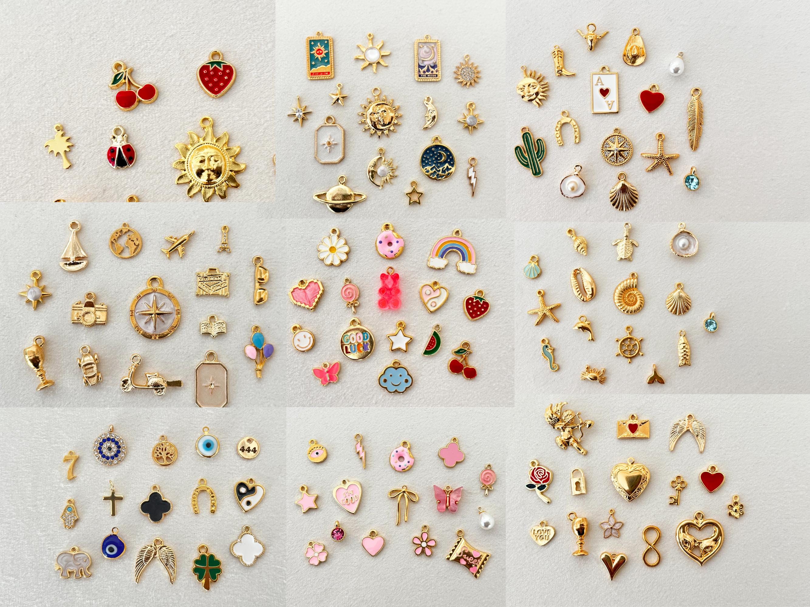 Gold Charms Bulk by Theme, Choose Your Aesthetic Charm Mix, Jewelry Making Supplies, DIY Necklace Bracelet Charms