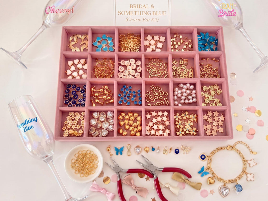 Bachelorette Party Charm Bracelet Bar | DIY Jewelry Making Kit for Bridesmaids | Bridal Shower Activity Favor