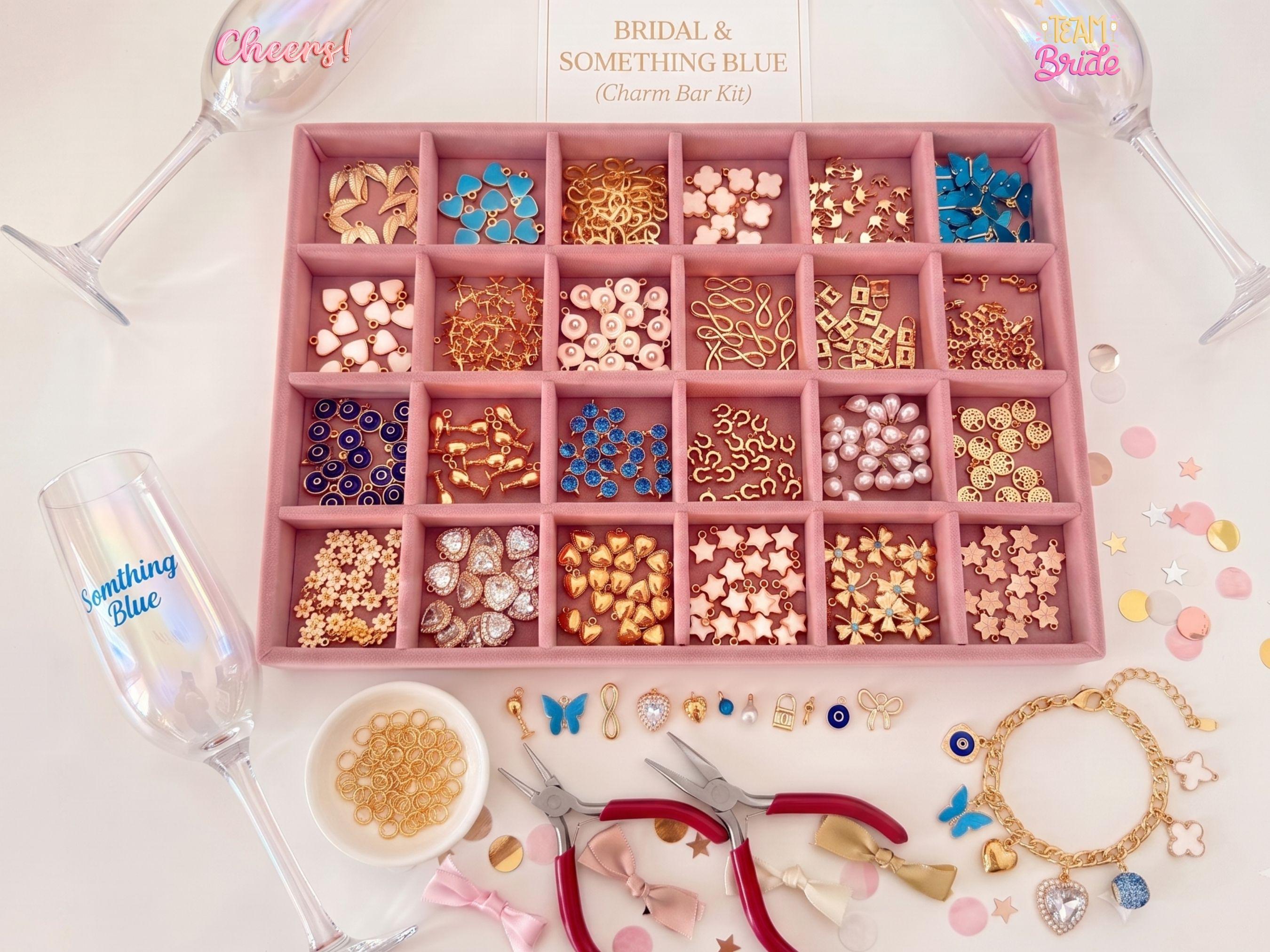 Bachelorette Party Charm Bracelet Bar | DIY Jewelry Making Kit for Bridesmaids | Bridal Shower Activity Favor