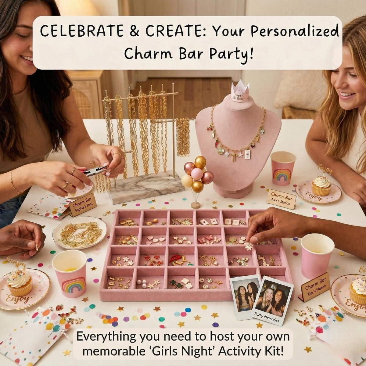 CHARM KITS – Jewelry Making Party Supplies for Bracelets, Necklaces, Bag Charms
