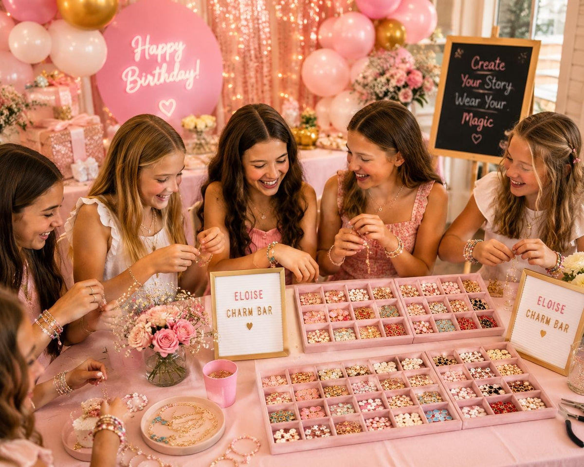 Birthday Charm Bar Kit, Jewelry- Making Party Activity for Kids and Teens